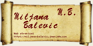 Miljana Balević vizit kartica